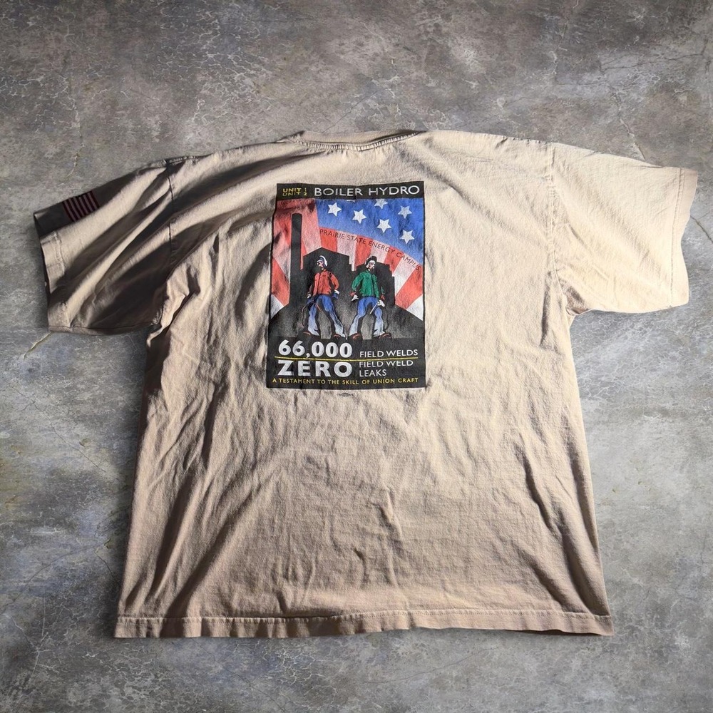 Bayside Prairie State Energy Boiler Hydro Union Pocket T-Shirt 2XL Made in USA